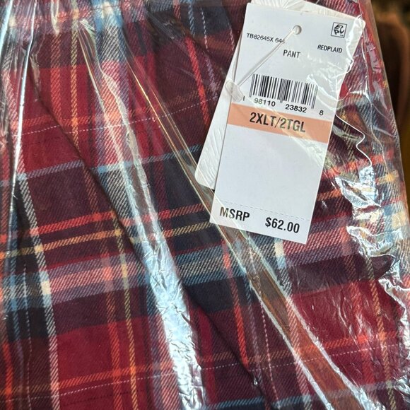 Tommy Bahama Flannel Plaid Pajama Pants $52 in Red Plaid - Picture 7 of 15